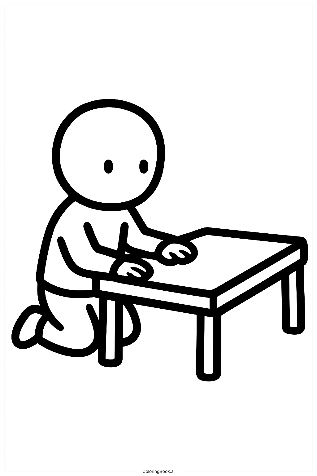  最後的晚餐跪姿人物著色頁 