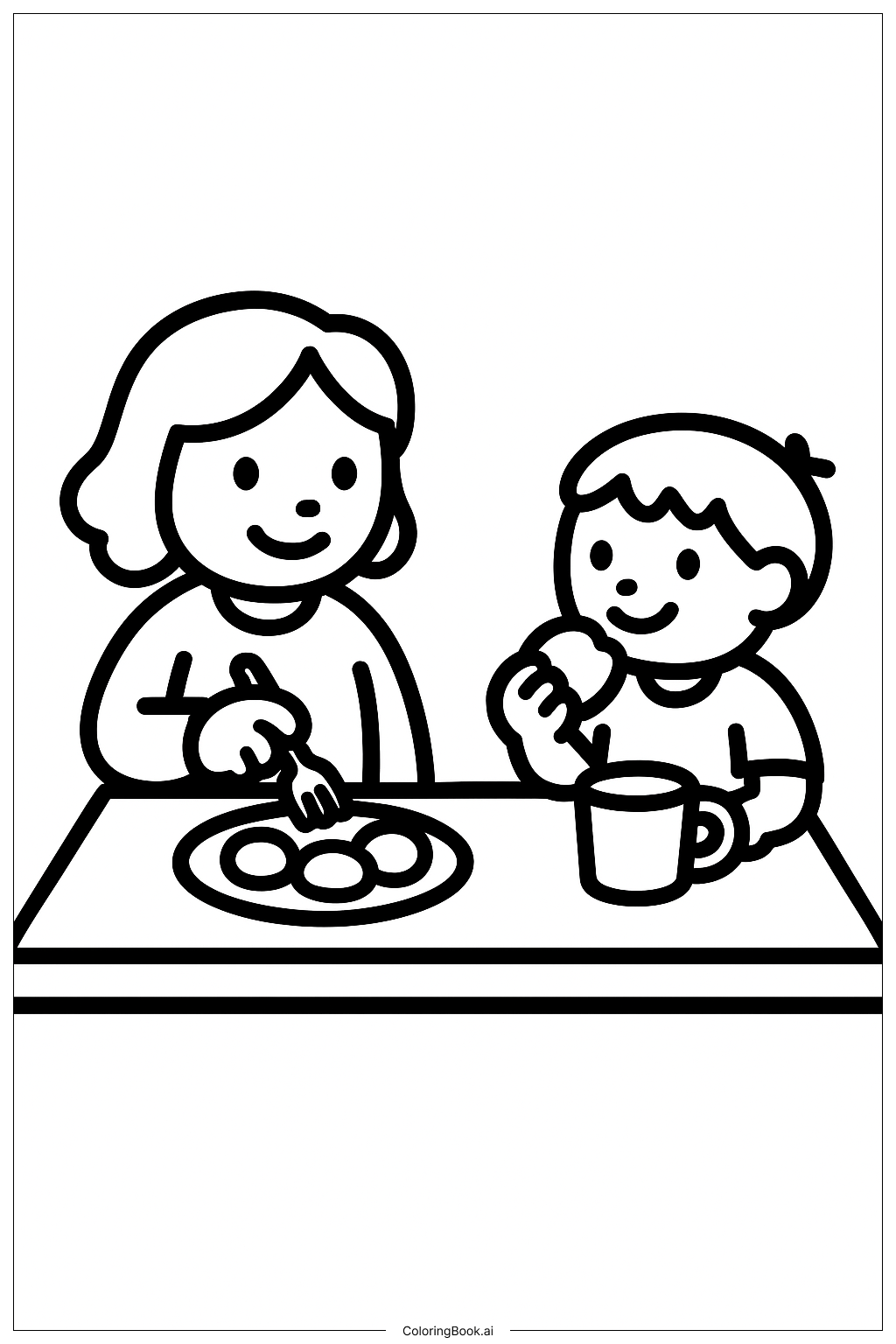  最後的晚餐用餐時間著色頁 