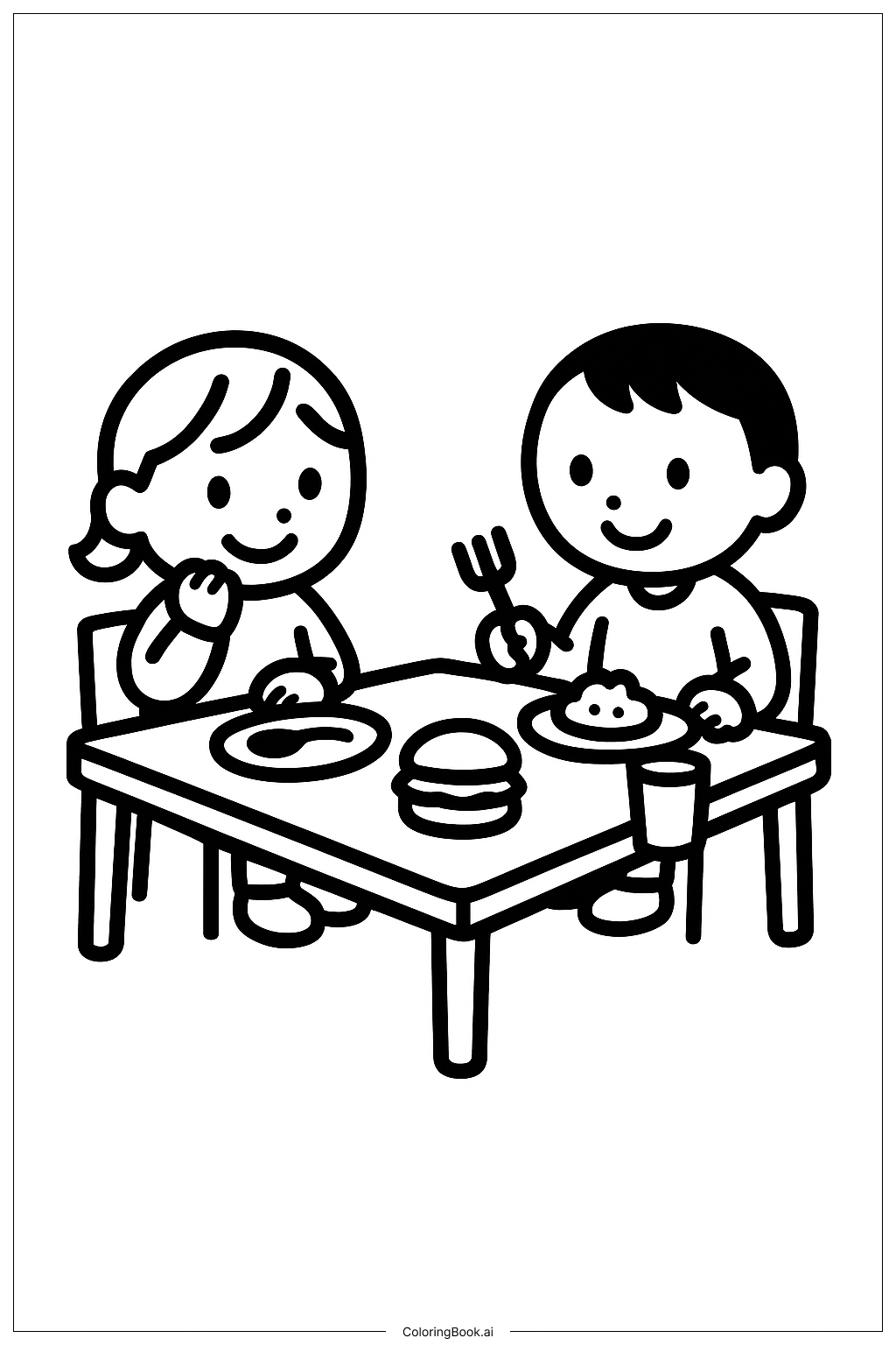  최후의 만찬 미니멀 식사 색칠공부 페이지 