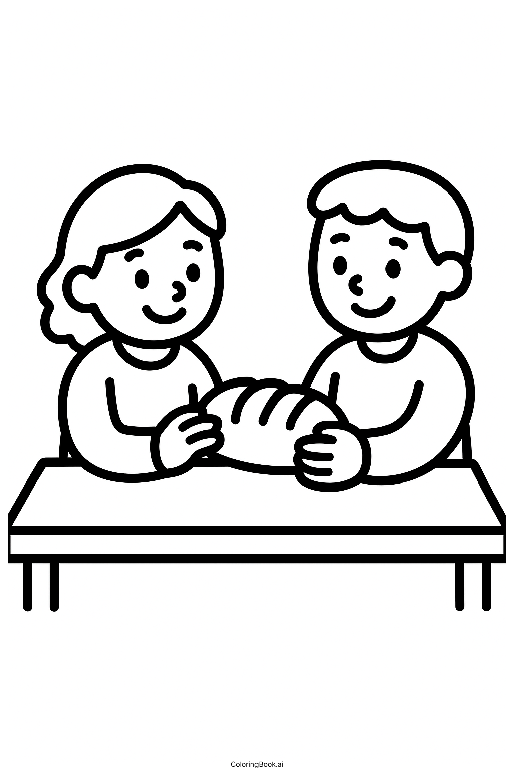  最後的晚餐分享麵包著色頁 