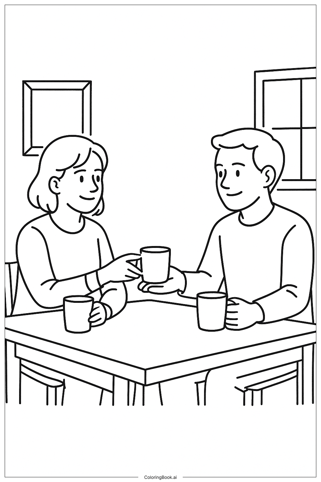  最后的晚餐分享杯填色页 