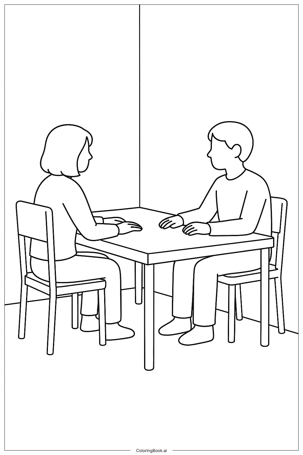  Página para colorir de Perspectiva Lateral da Última Ceia 