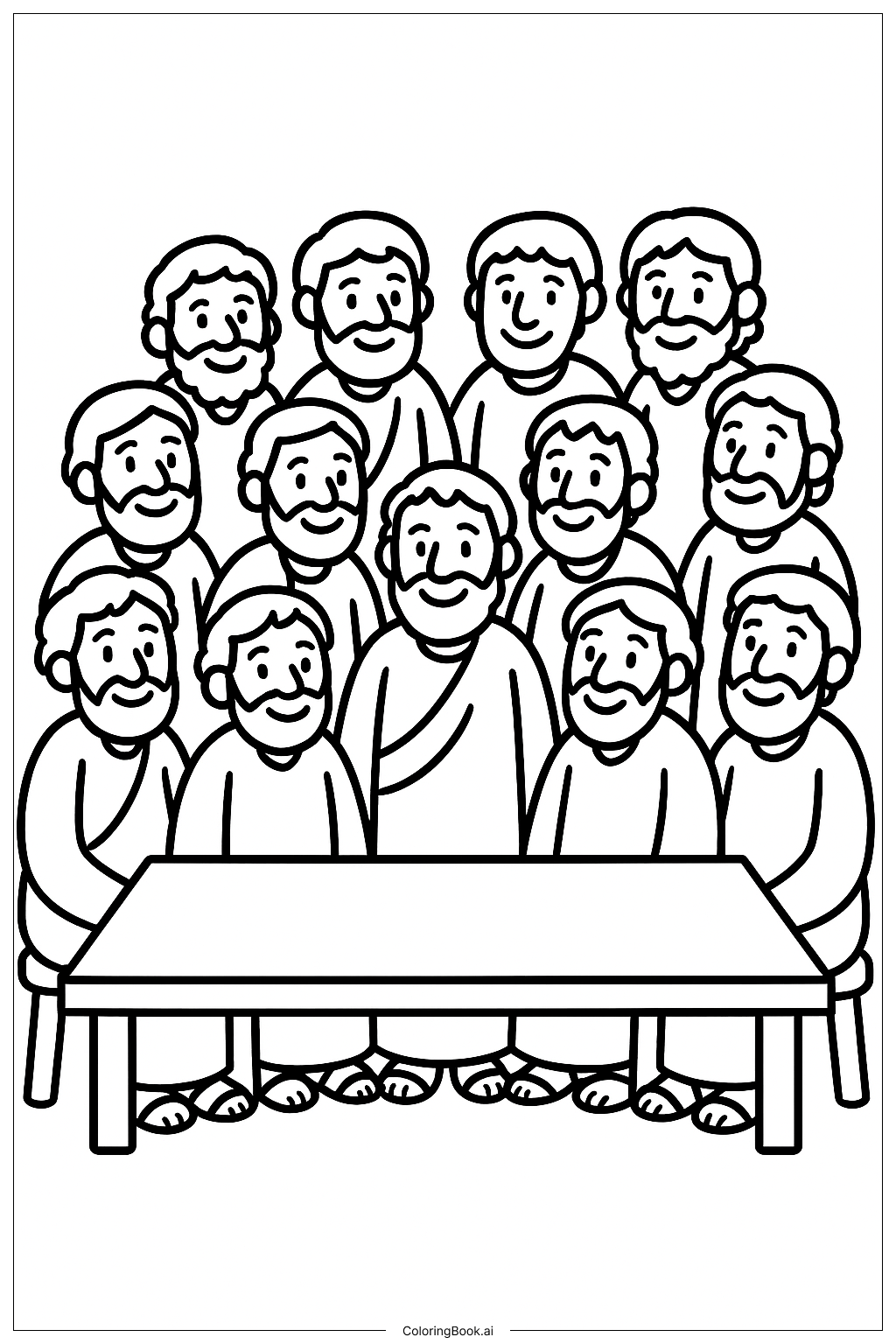  최후의 만찬 미소 짓는 사도들 색칠공부 페이지 