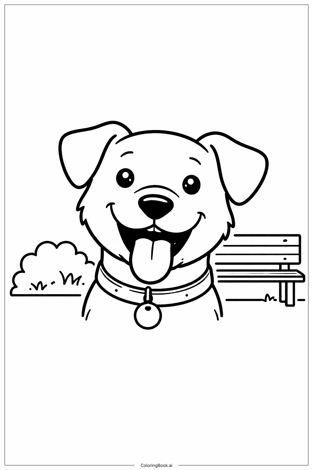  笑臉狗狗著色頁 