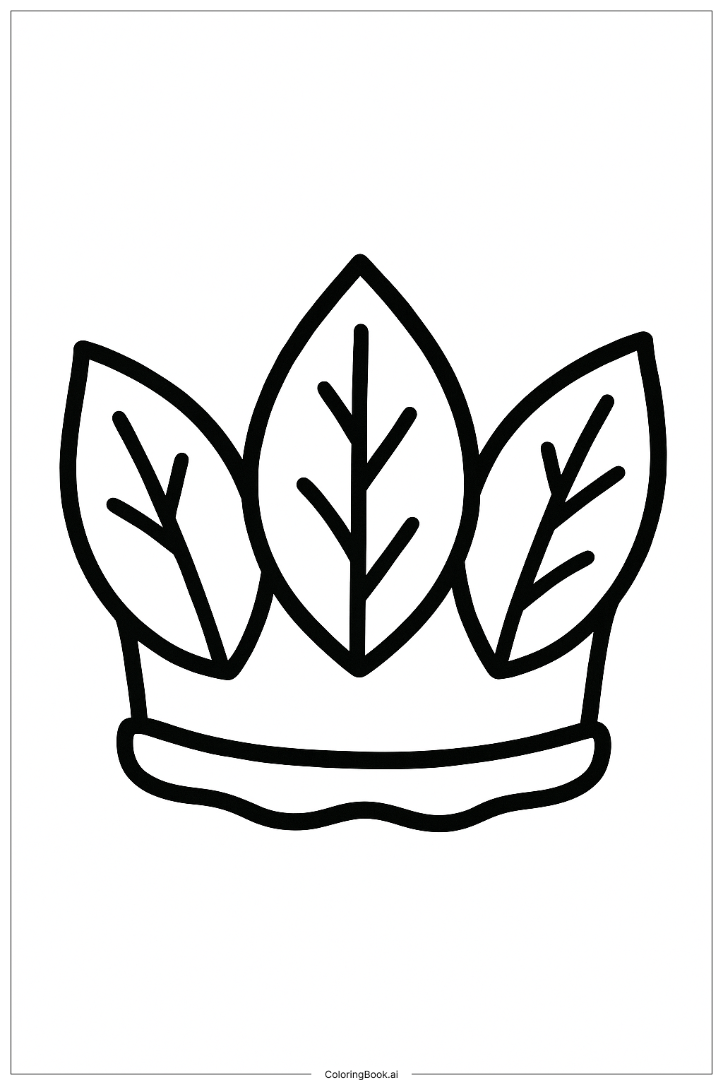 Página para colorir de Coroa de Folhas de Outono