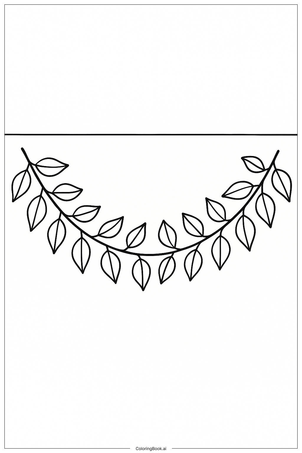 Página para colorir de Guirlanda de Folhas de Outono