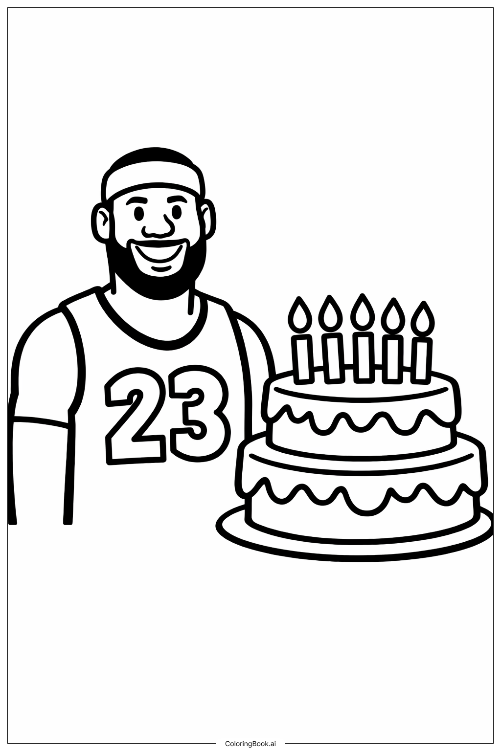  Lebron James Birthday Cake Coloring Page 