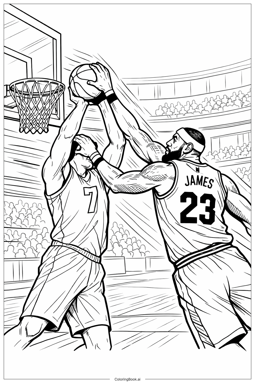  Lebron James Chase Down Block Ausmalseite 