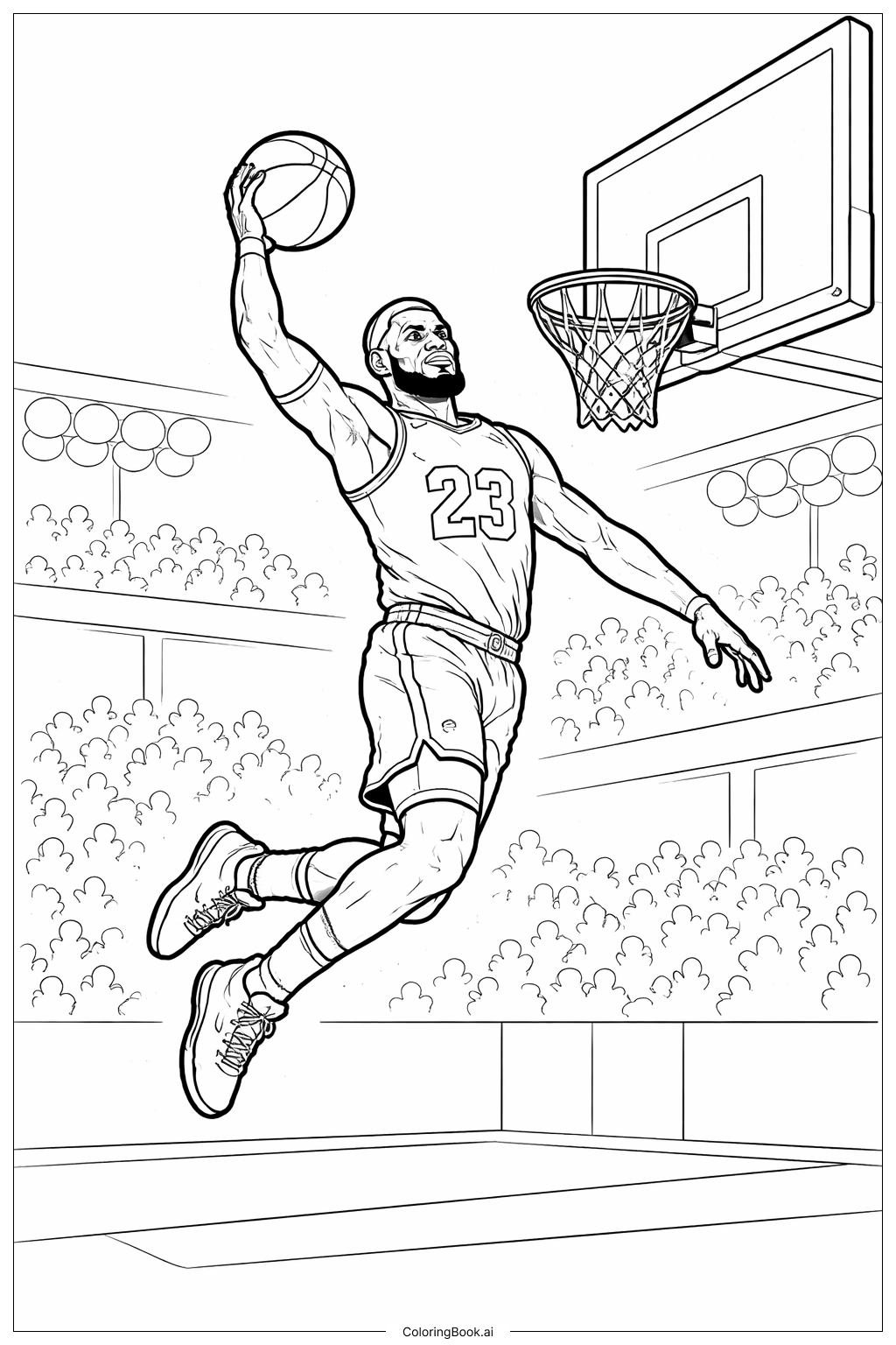  Lebron James Dunk Moment Coloring Page 