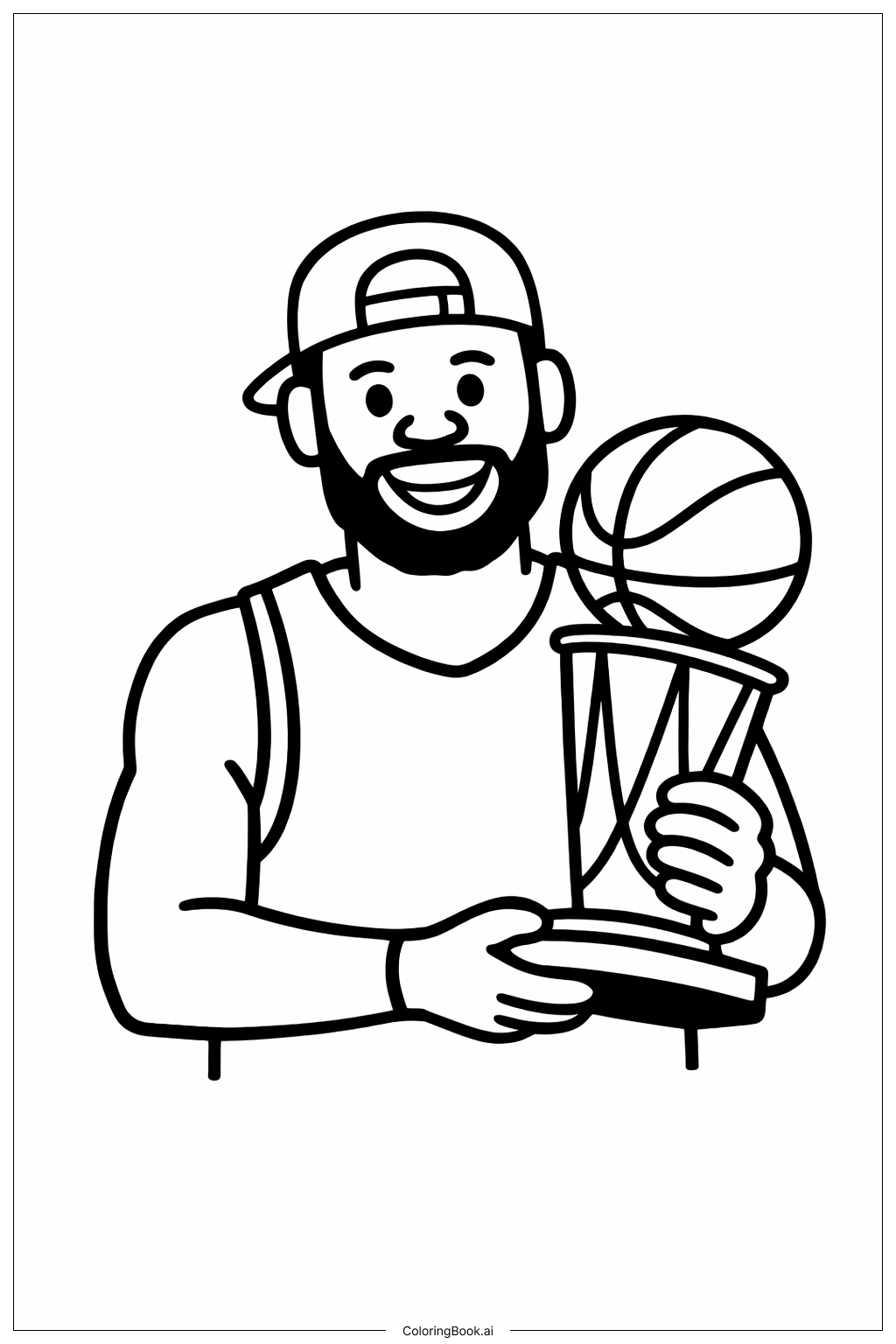  Lebron James hält Trophäe Ausmalseite 