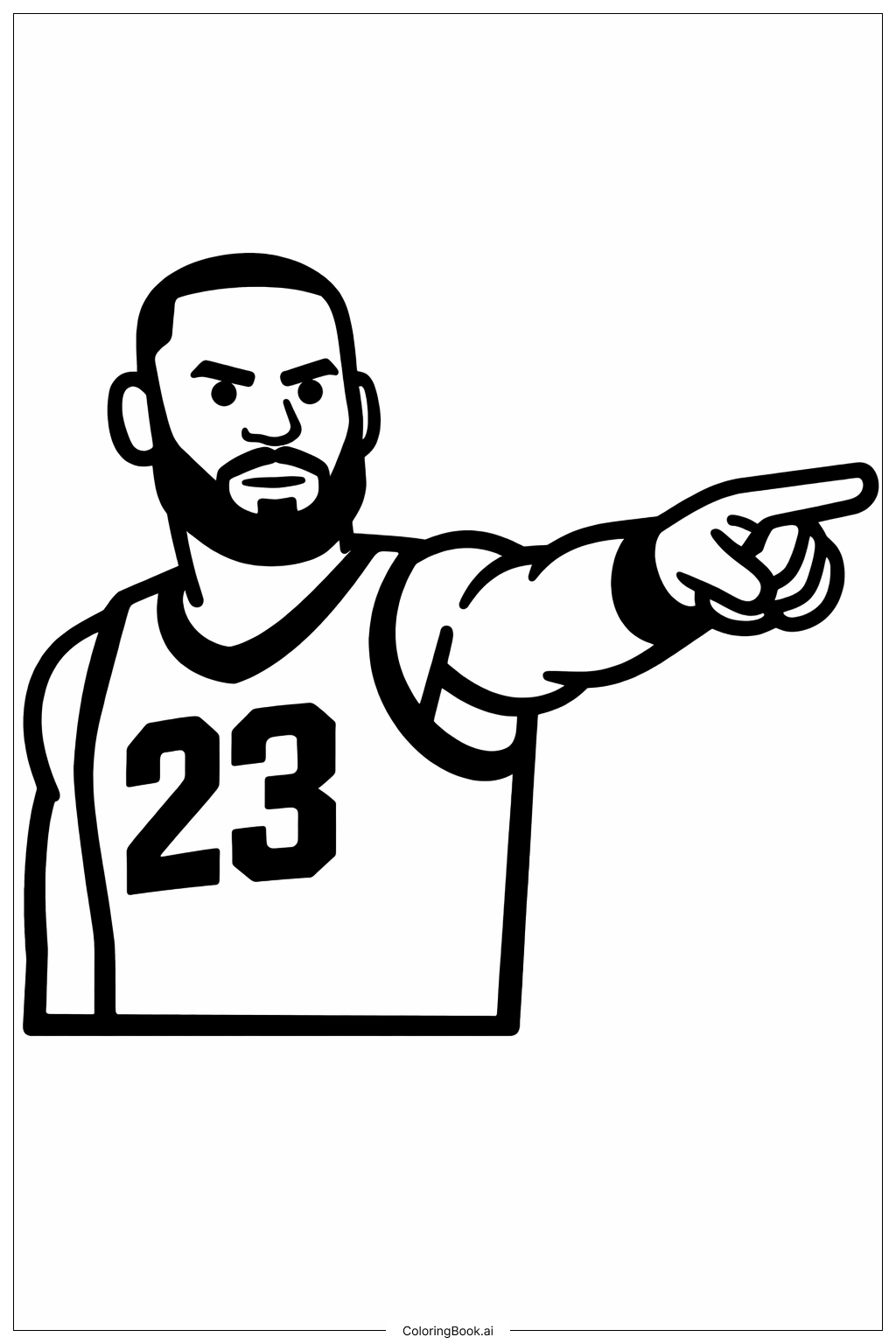  Lebron James Pointing Coloring Page 