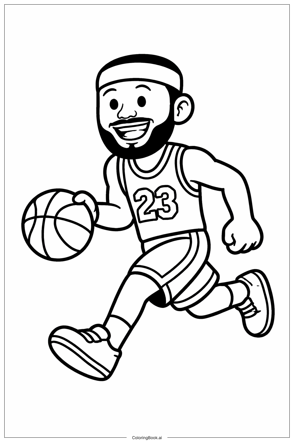  Lebron James Running Pose Coloring Page 