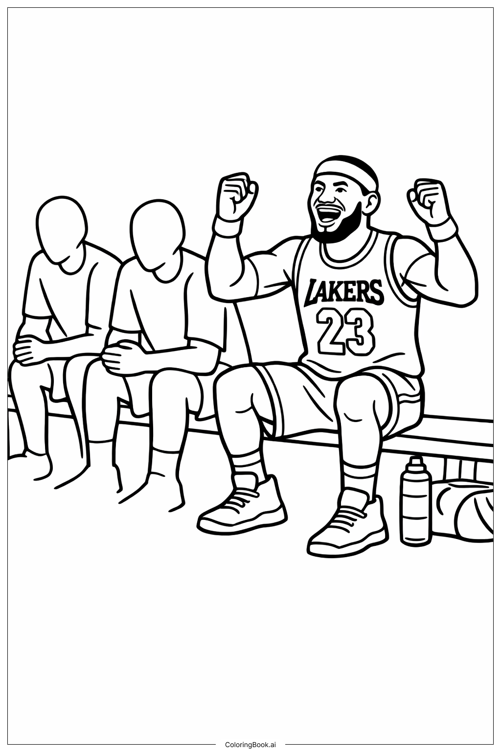  Lebron James Sideline Cheer Coloring Page 