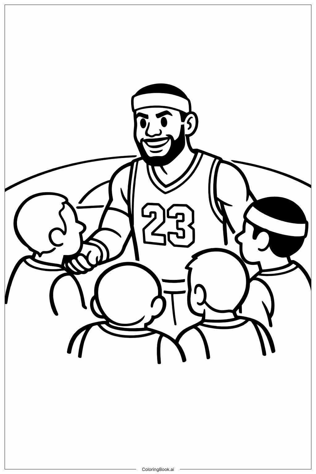  Lebron James Team Huddle Coloring Page 