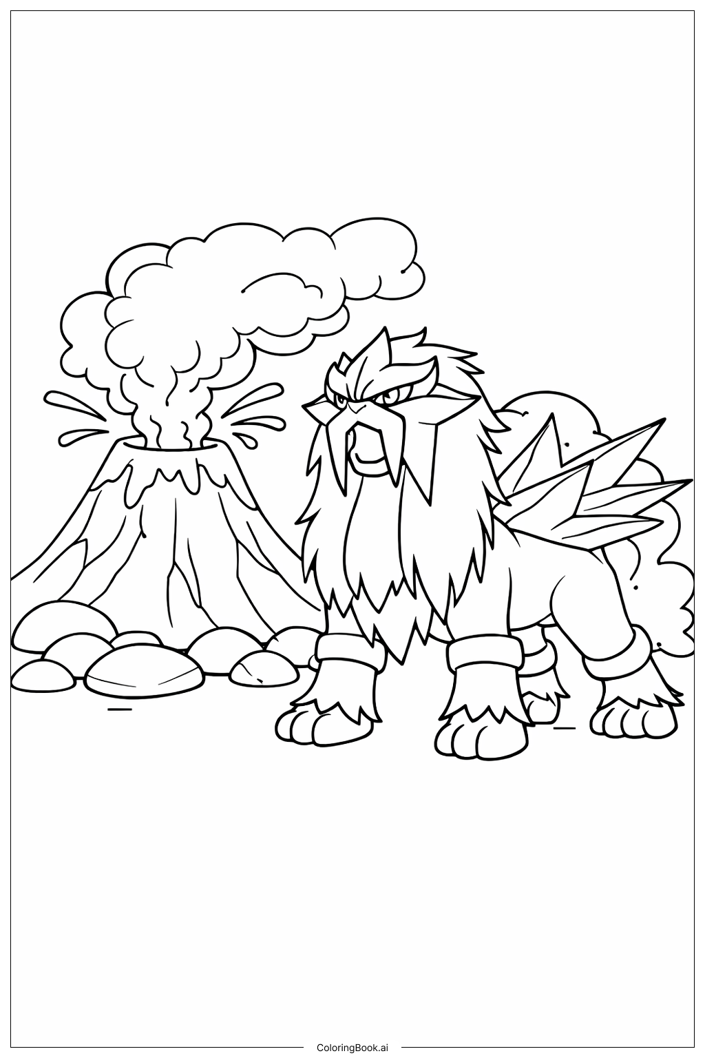 Pokemon Huyền Thoại Entei Trong Núi Lửa
