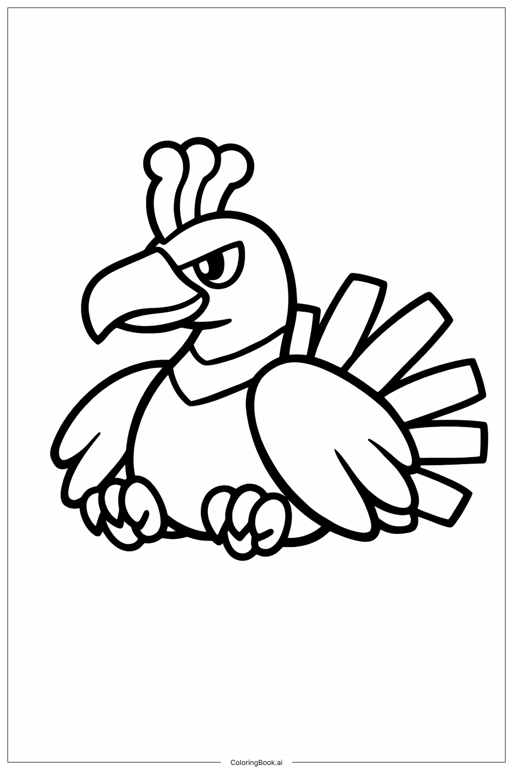  Trang tô màu Pokemon Huyền Thoại Ho-Oh Ngồi 