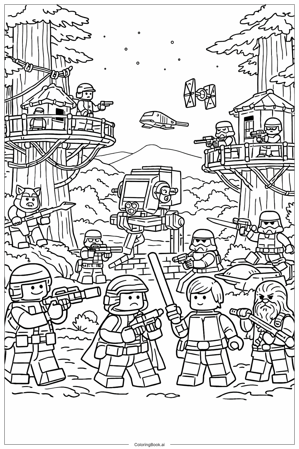  Lego Star Wars Battle On Endor Coloring Page 