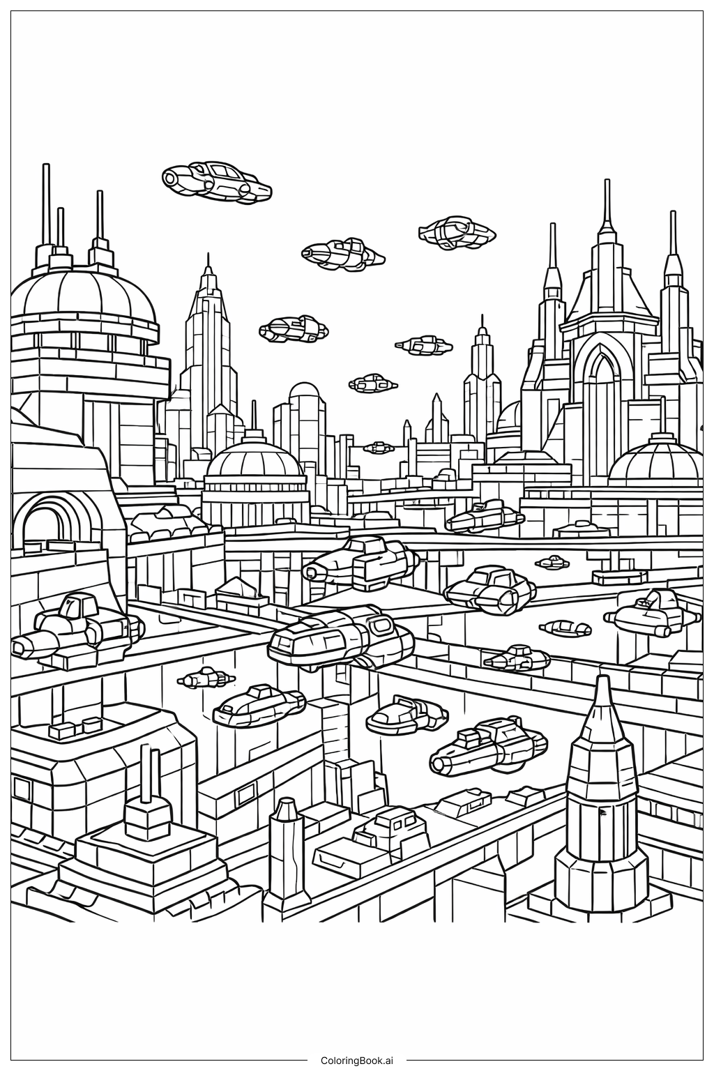  Lego Star Wars Coruscant Cityscape Coloring Page 
