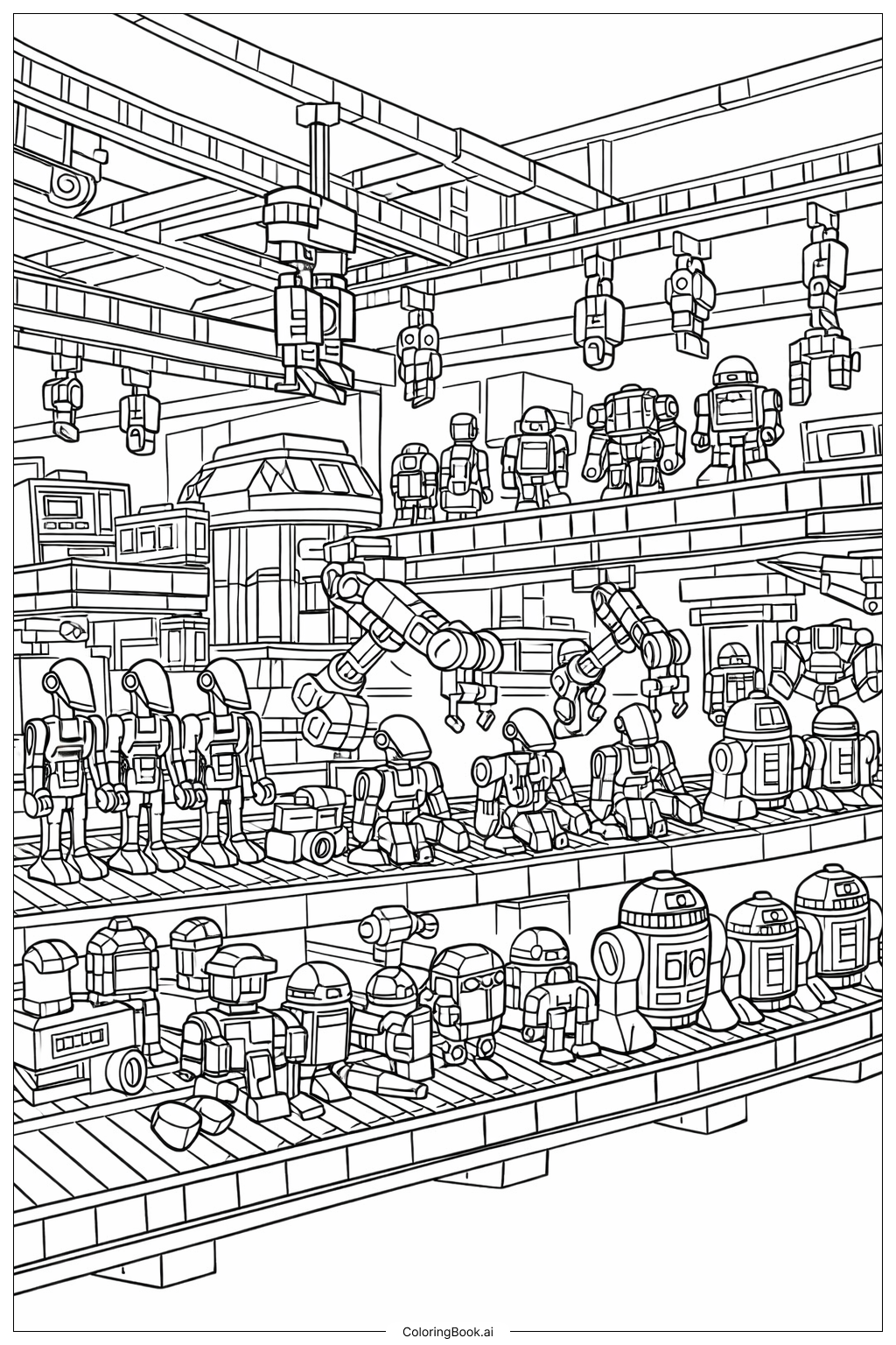  Lego Star Wars Droid Factory Interior Coloring Page 