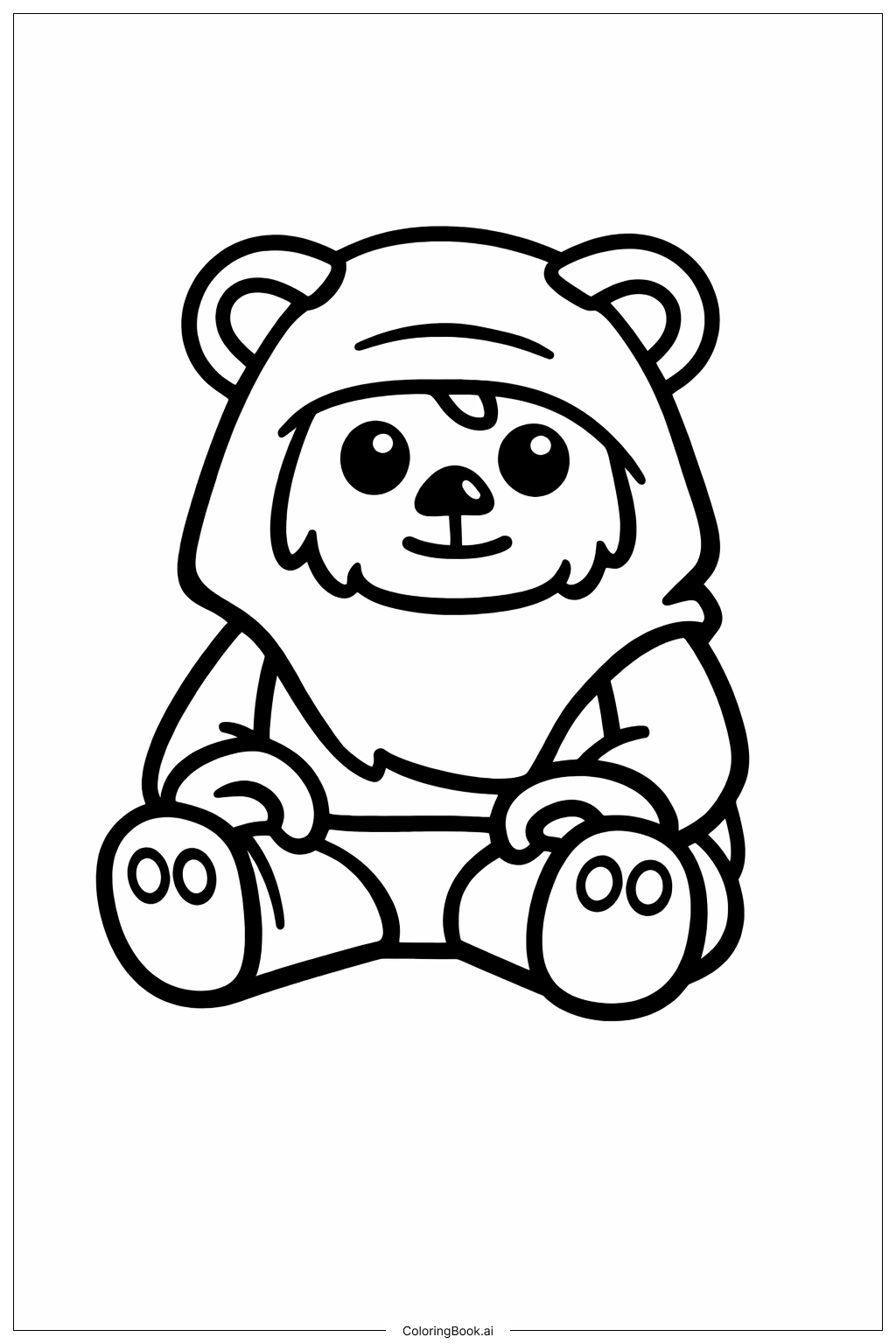  Lego Star Wars Ewok Sitting Coloring Page 