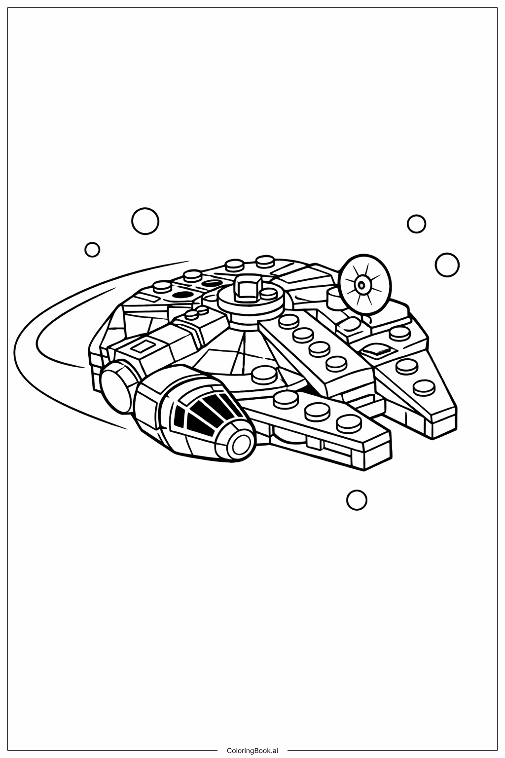  Lego Star Wars Millennium Falcon Fly Coloring Page 