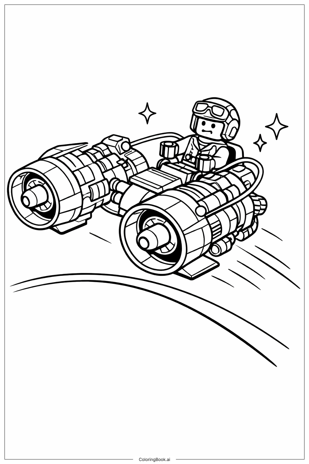  Lego Star Wars Pod Racer Jump Coloring Page 