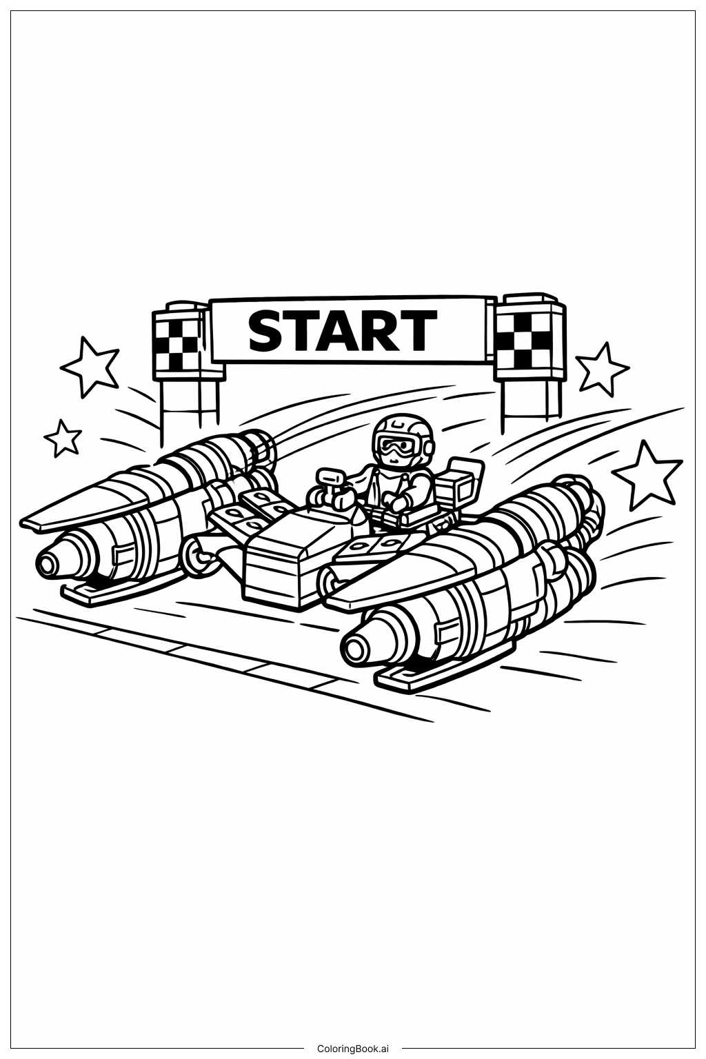  Lego Star Wars Pod Racer Start Coloring Page 