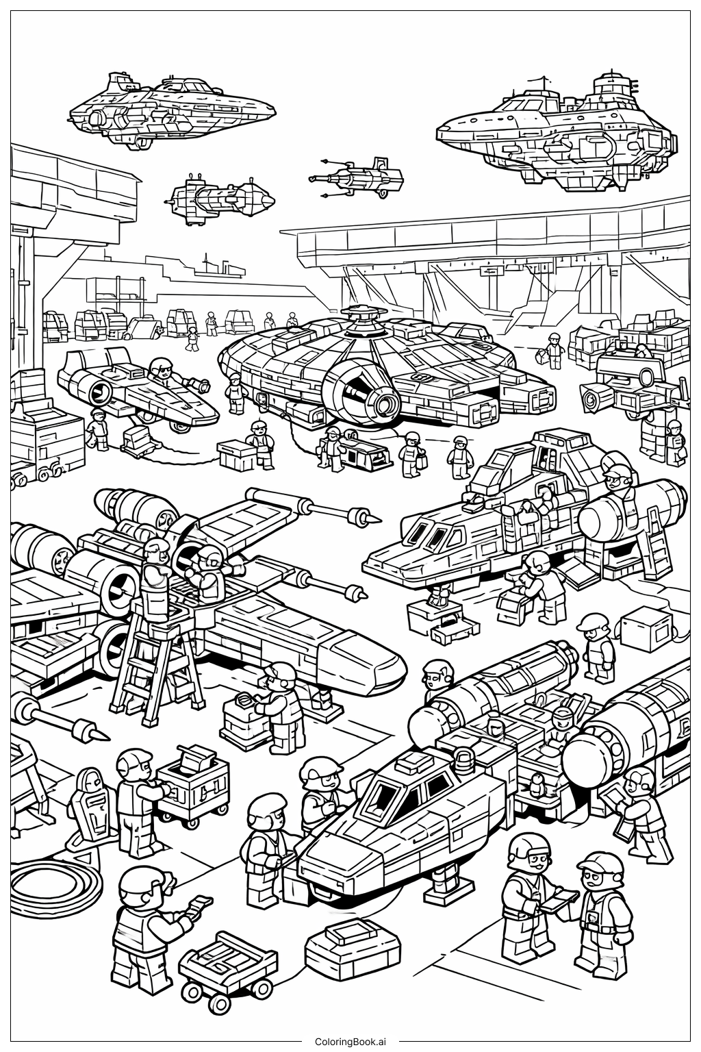 レゴ スター・ウォーズの塗り絵ページ