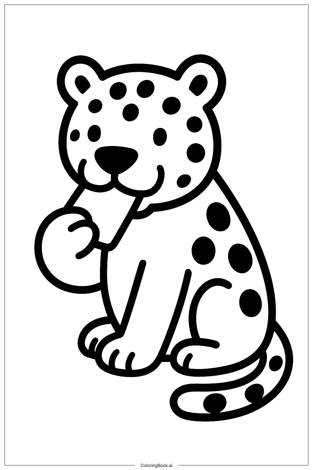  Página para colorir de Leopardo Comendo Lanche 