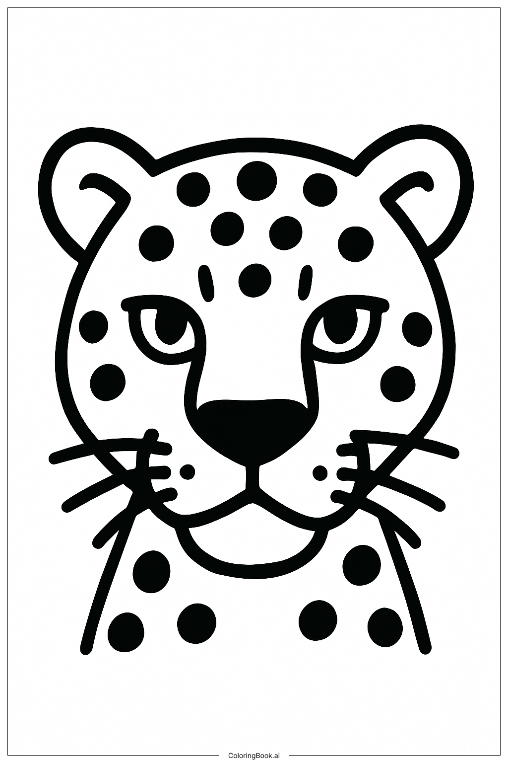  豹脸特写填色页 