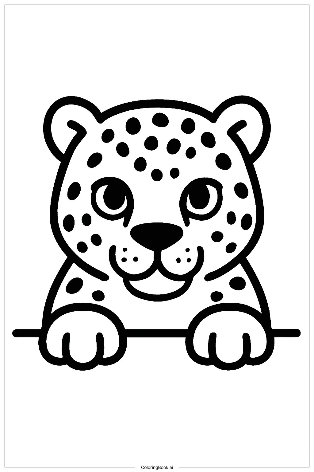  Página para colorir de Leopardo Espiando 