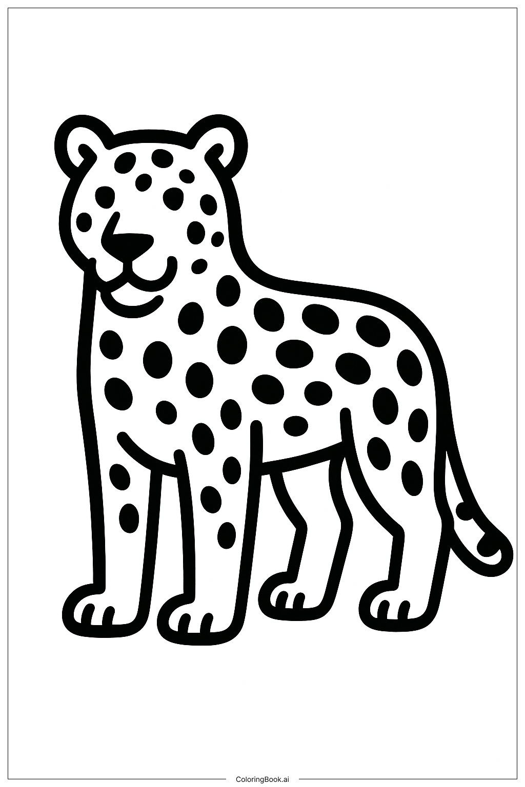  Página para colorir de Leopardo De Pé Orgulhoso 