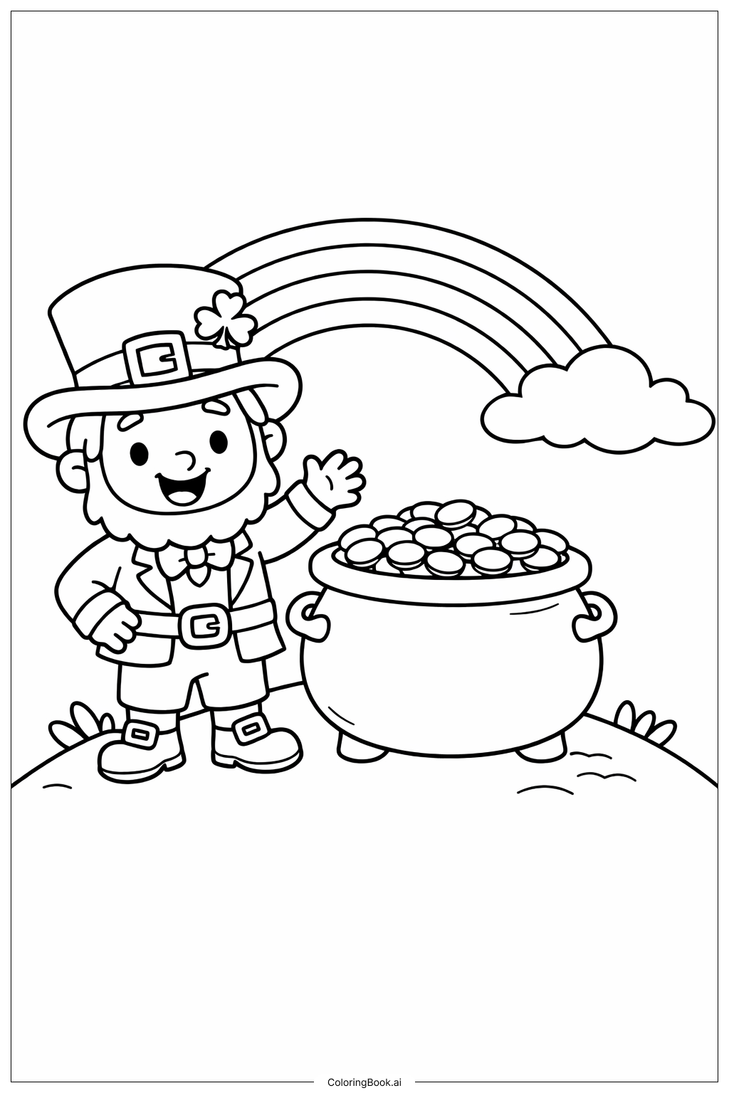 Lutin avec un pot d'or