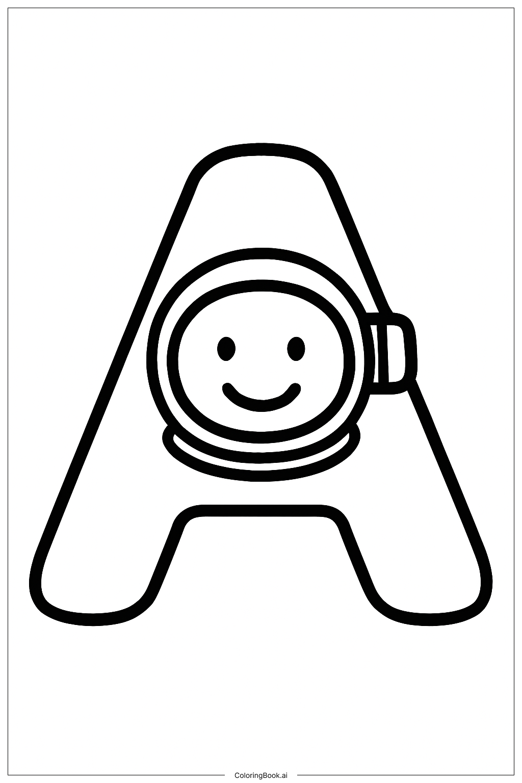  Letter A Astronaut Coloring Page 