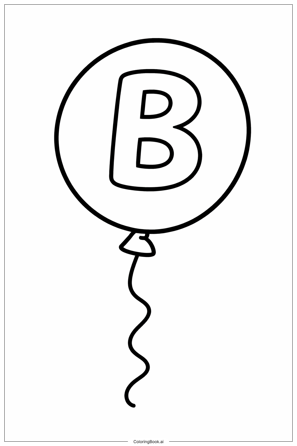 Trang tô màu Bóng bay chữ B