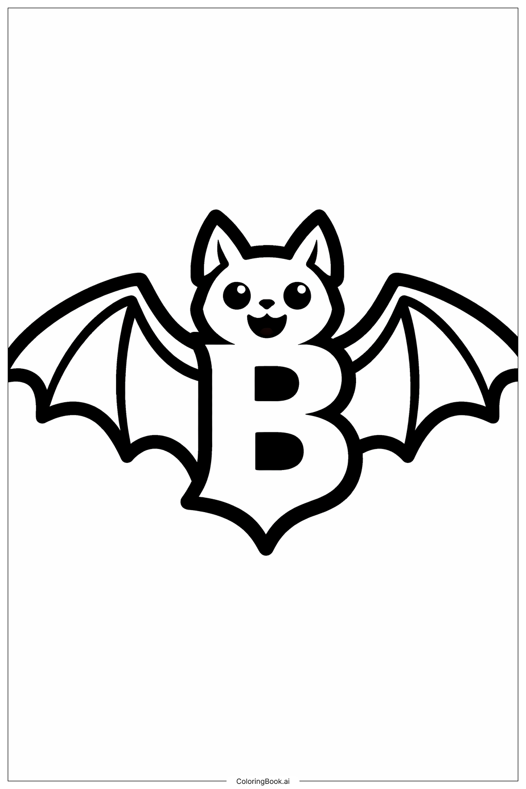 Trang tô màu Chữ B Con Dơi