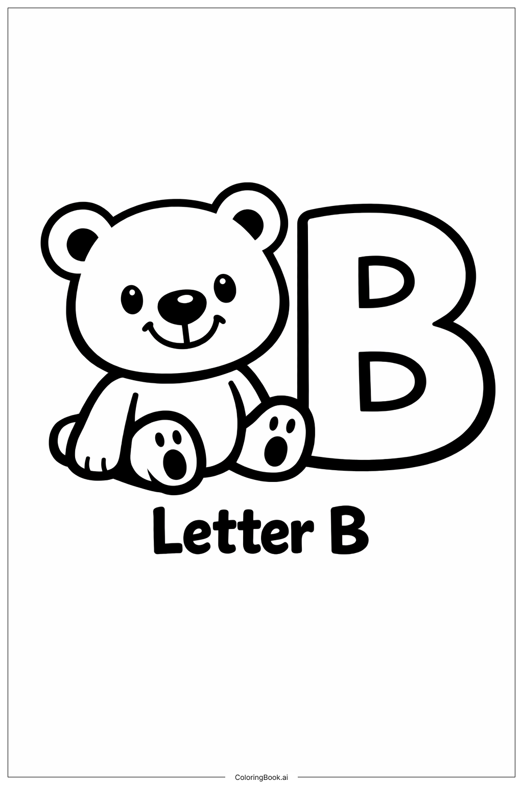Trang tô màu Con Gấu Chữ B