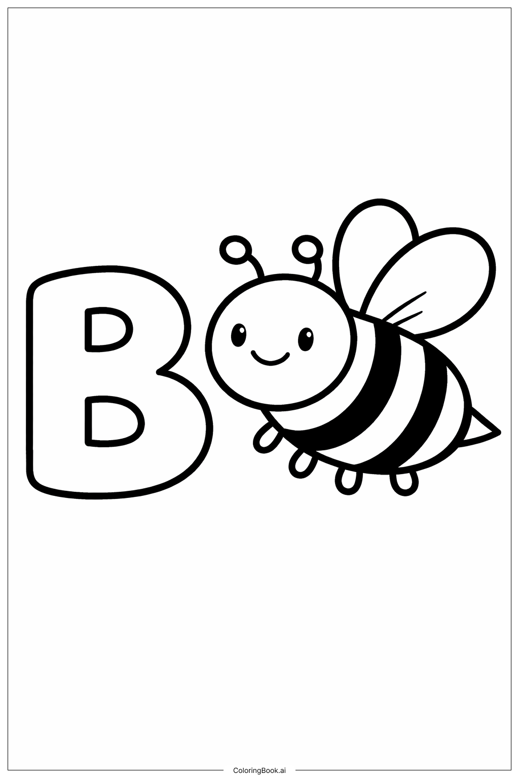 Trang tô màu Chữ B với Con Ong