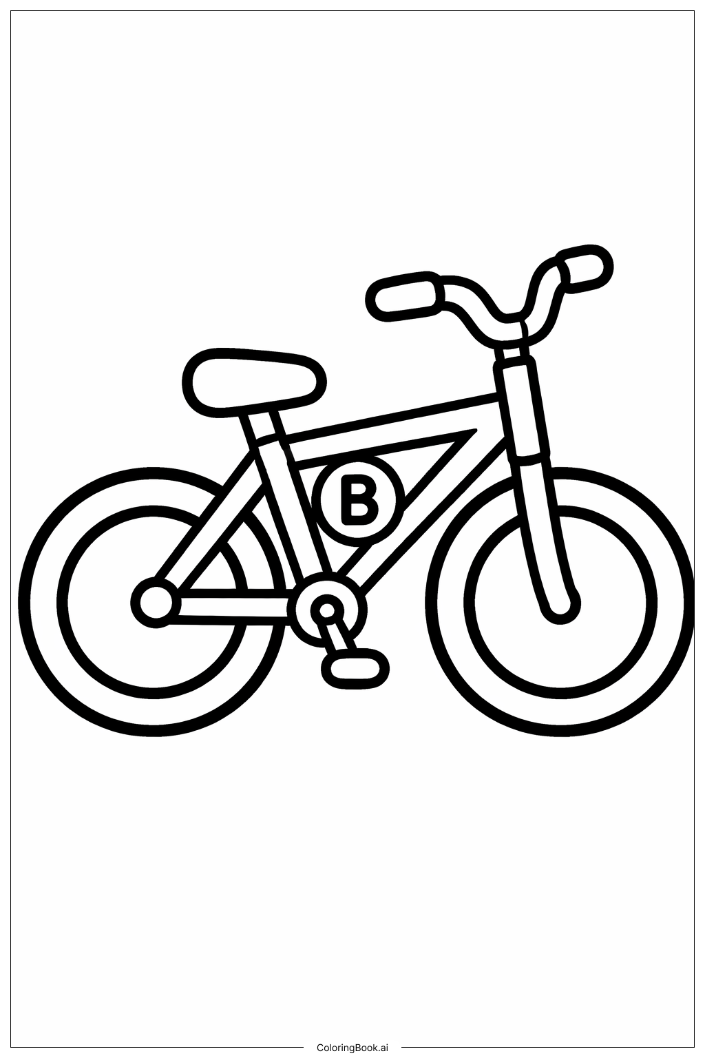 Trang tô màu Chữ B Xe đạp