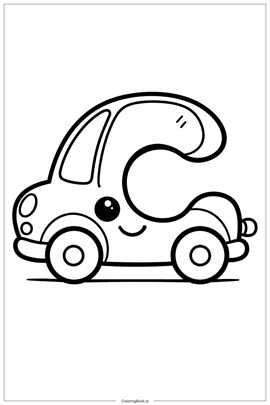  Letter C Car Coloring Page 