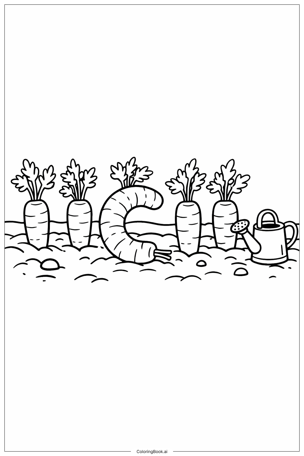  Letter C Carrot Garden Coloring Page 