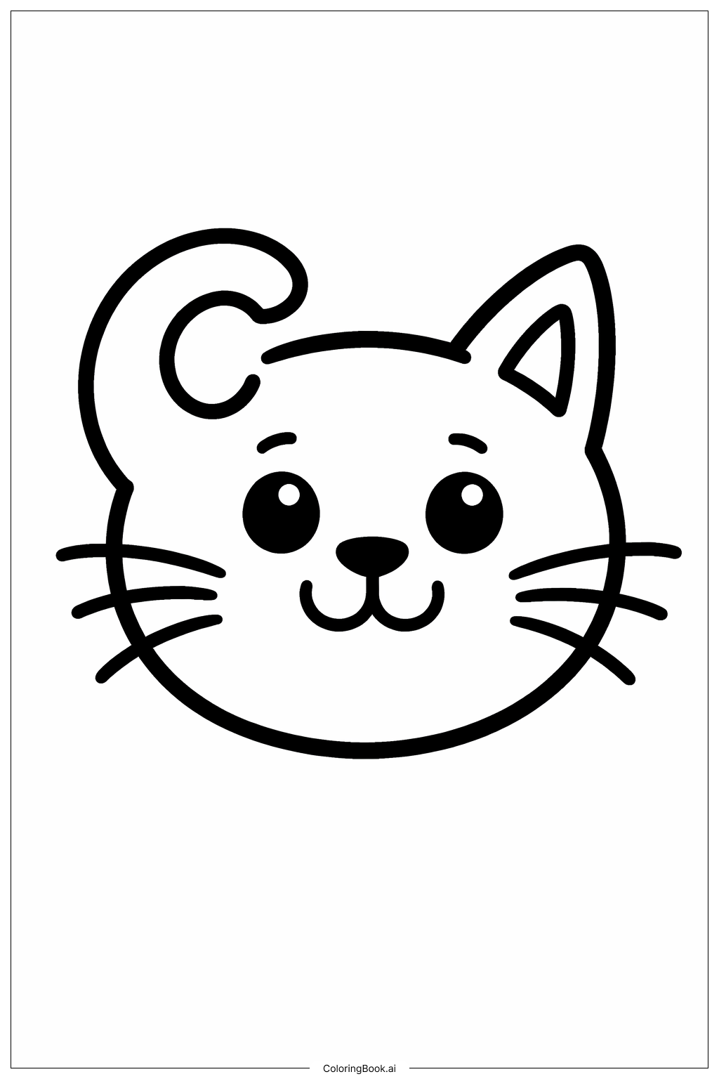 Letter C Cat Face Coloring Page 