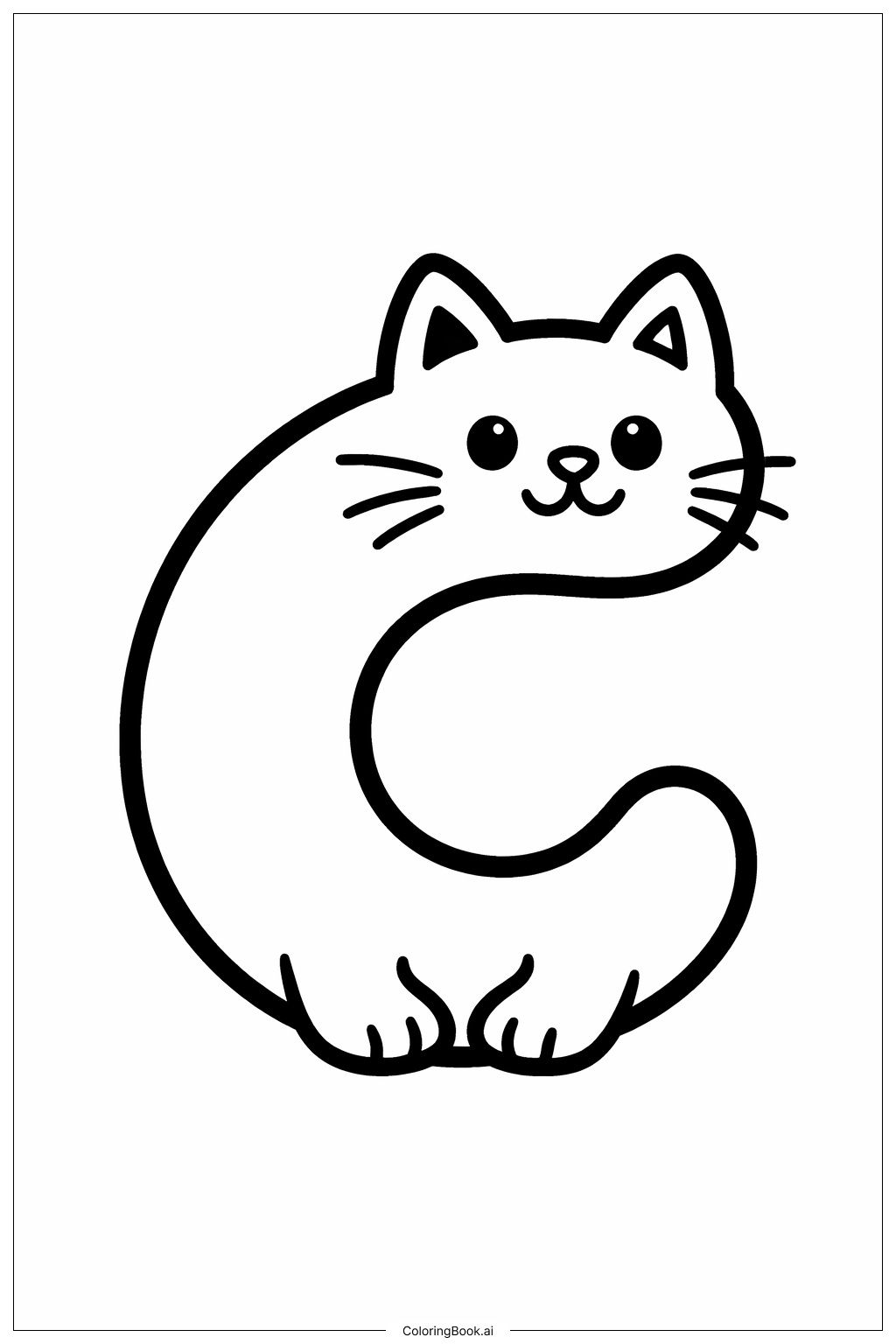  Letter C Cat Coloring Page 
