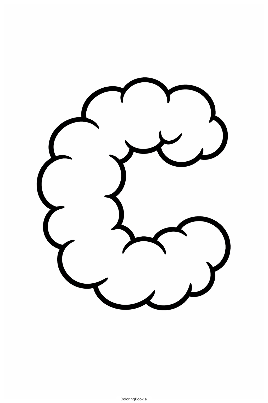  Letter C Cloud Coloring Page 