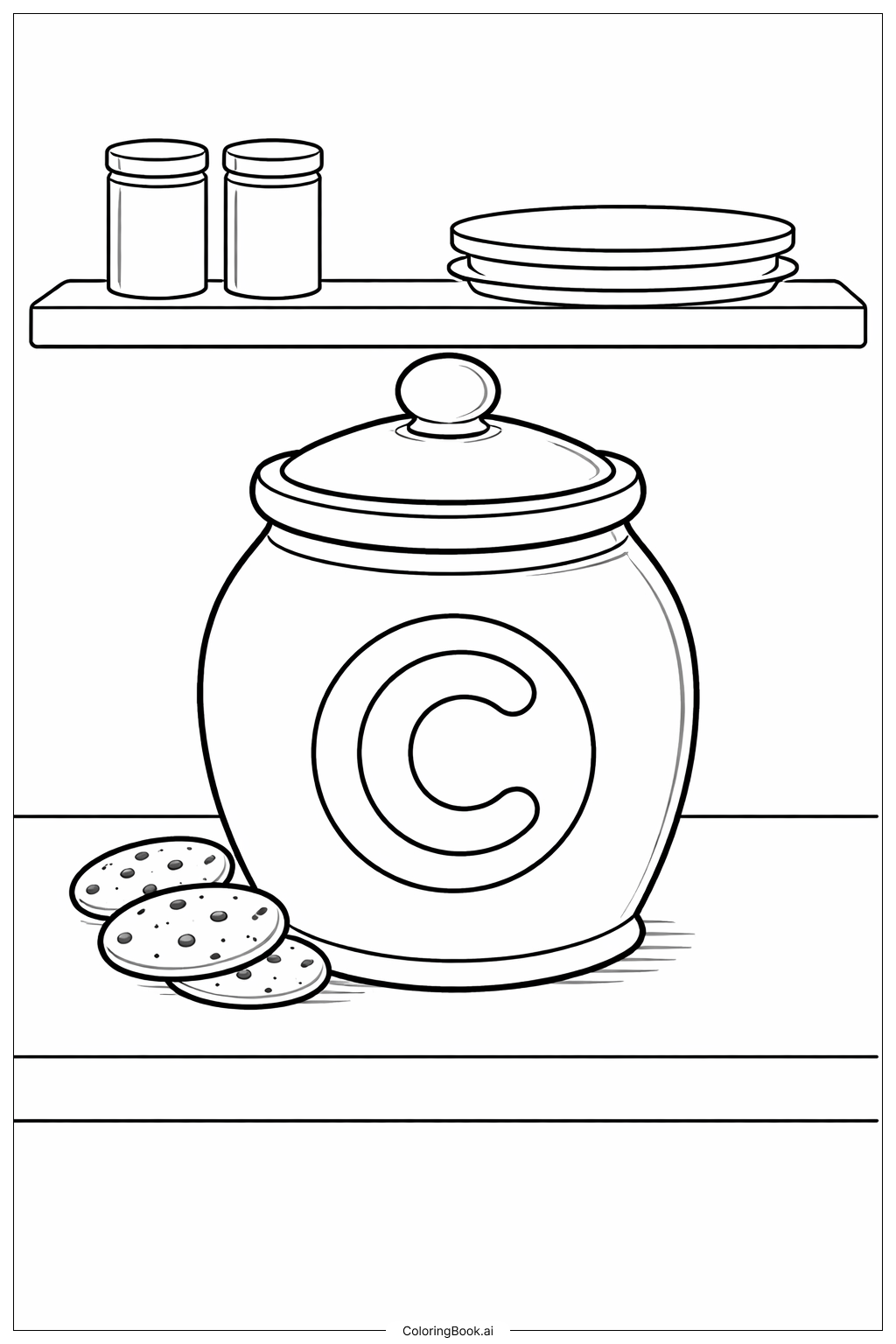  Letter C Cookie Jar Coloring Page 