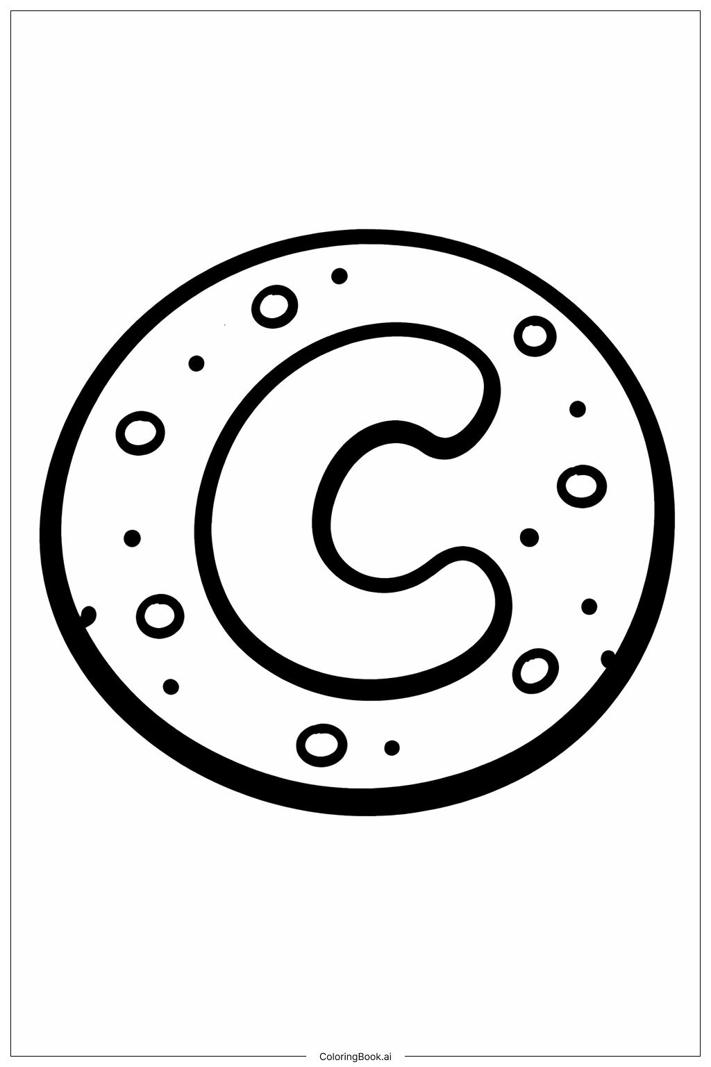  Letter C Cookie Coloring Page 