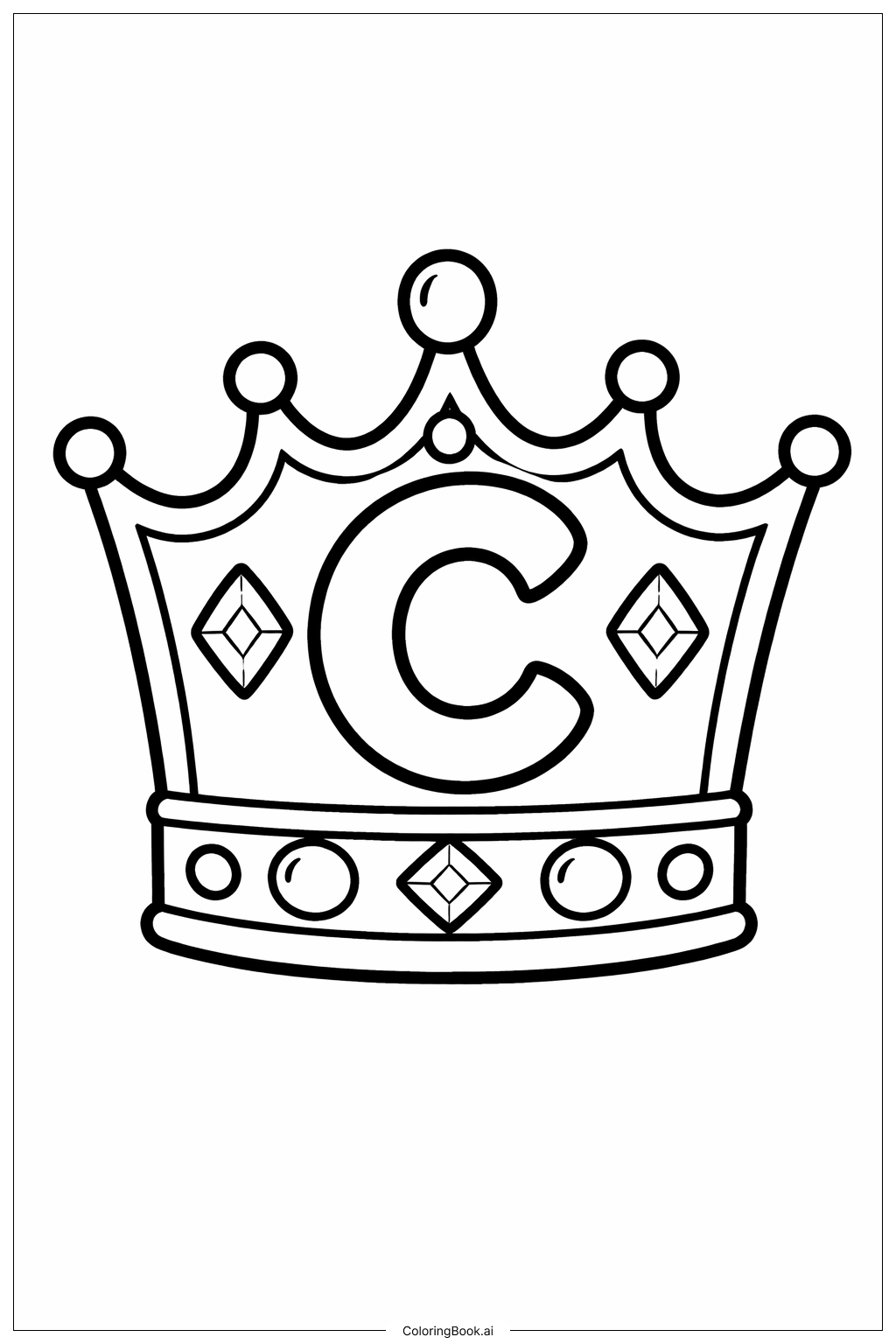  Letter C Crown Coloring Page 