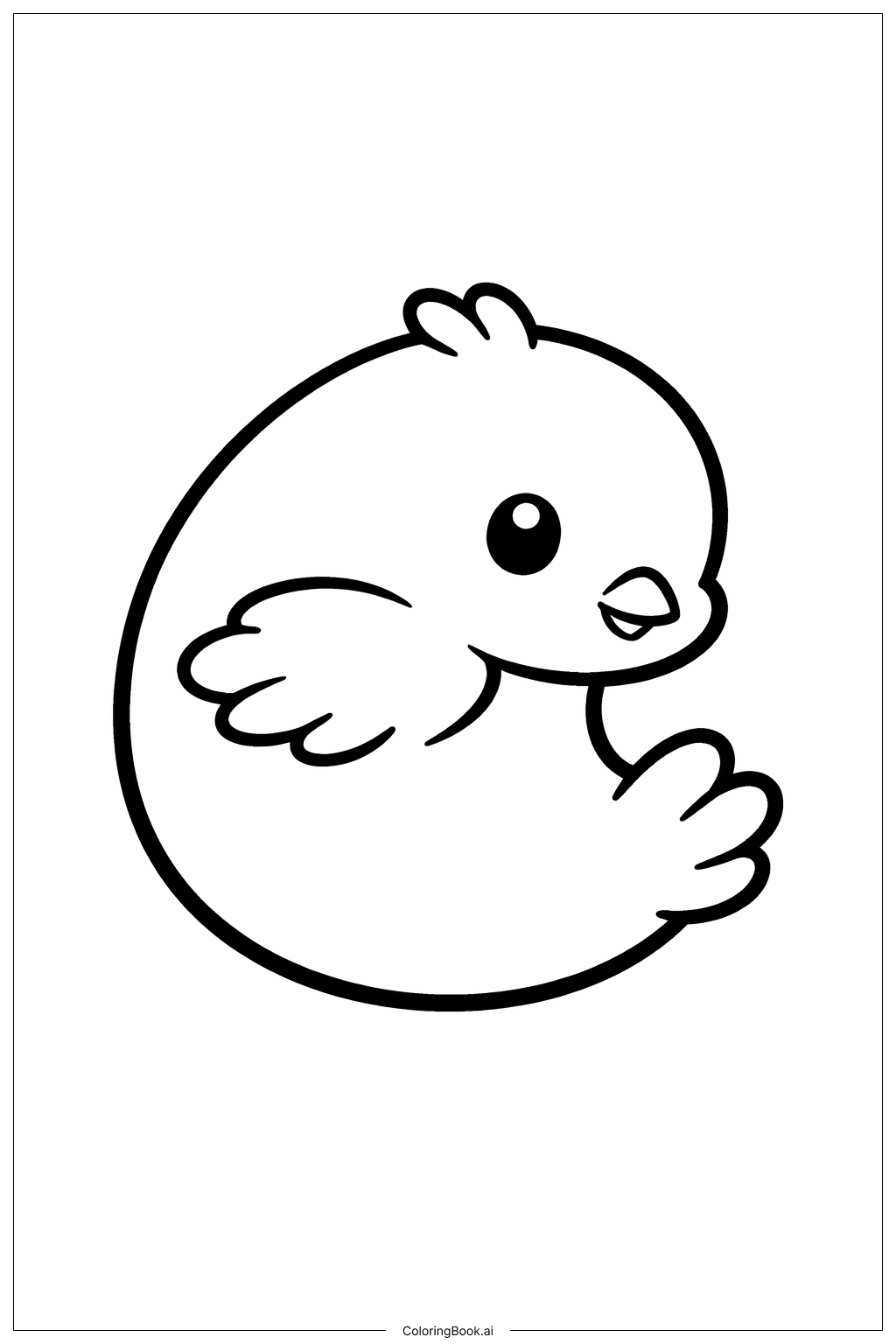  Letter C Cute Chick Coloring Page 
