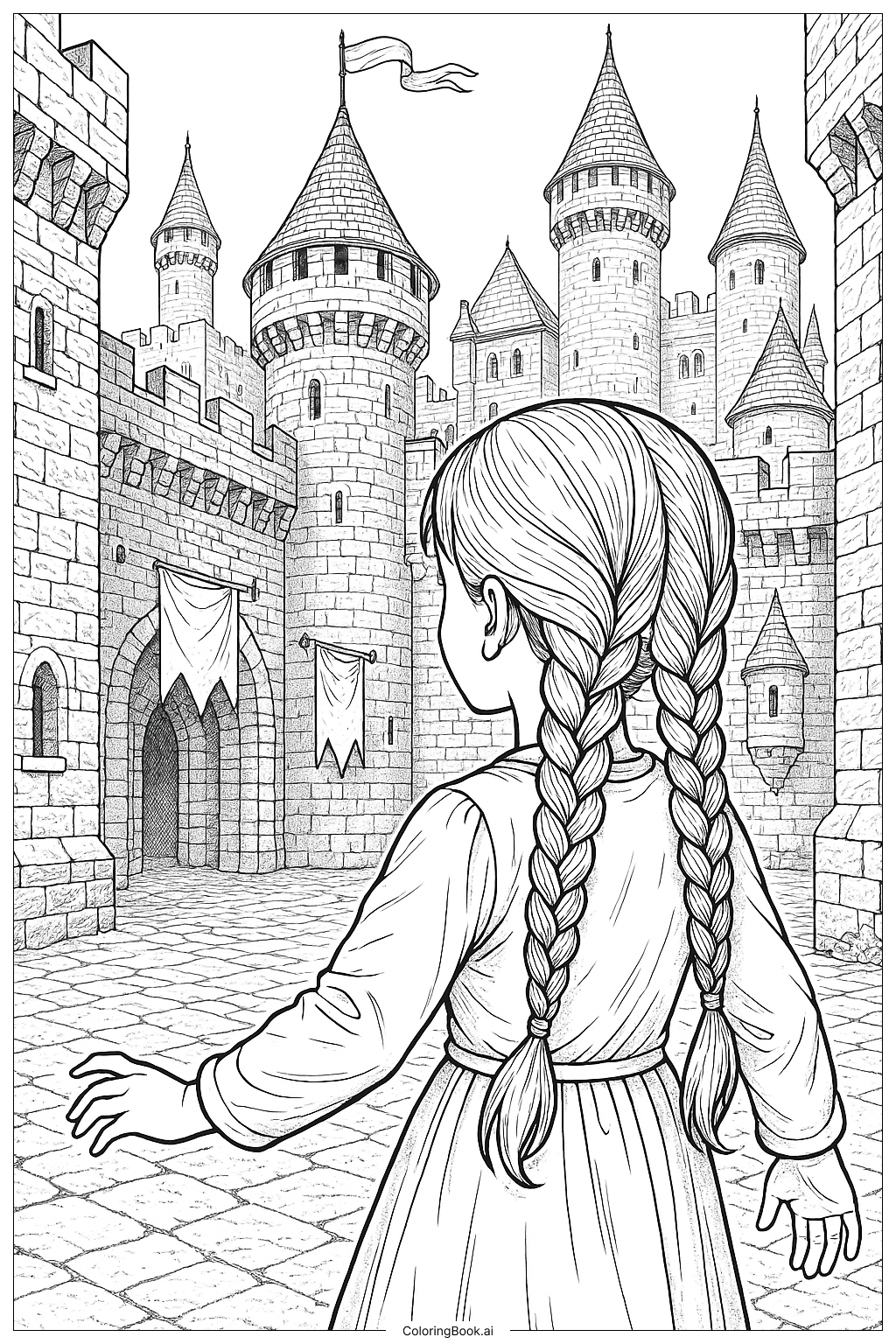  릴리 러브 브레이즈 캐슬 방문 색칠공부 페이지 