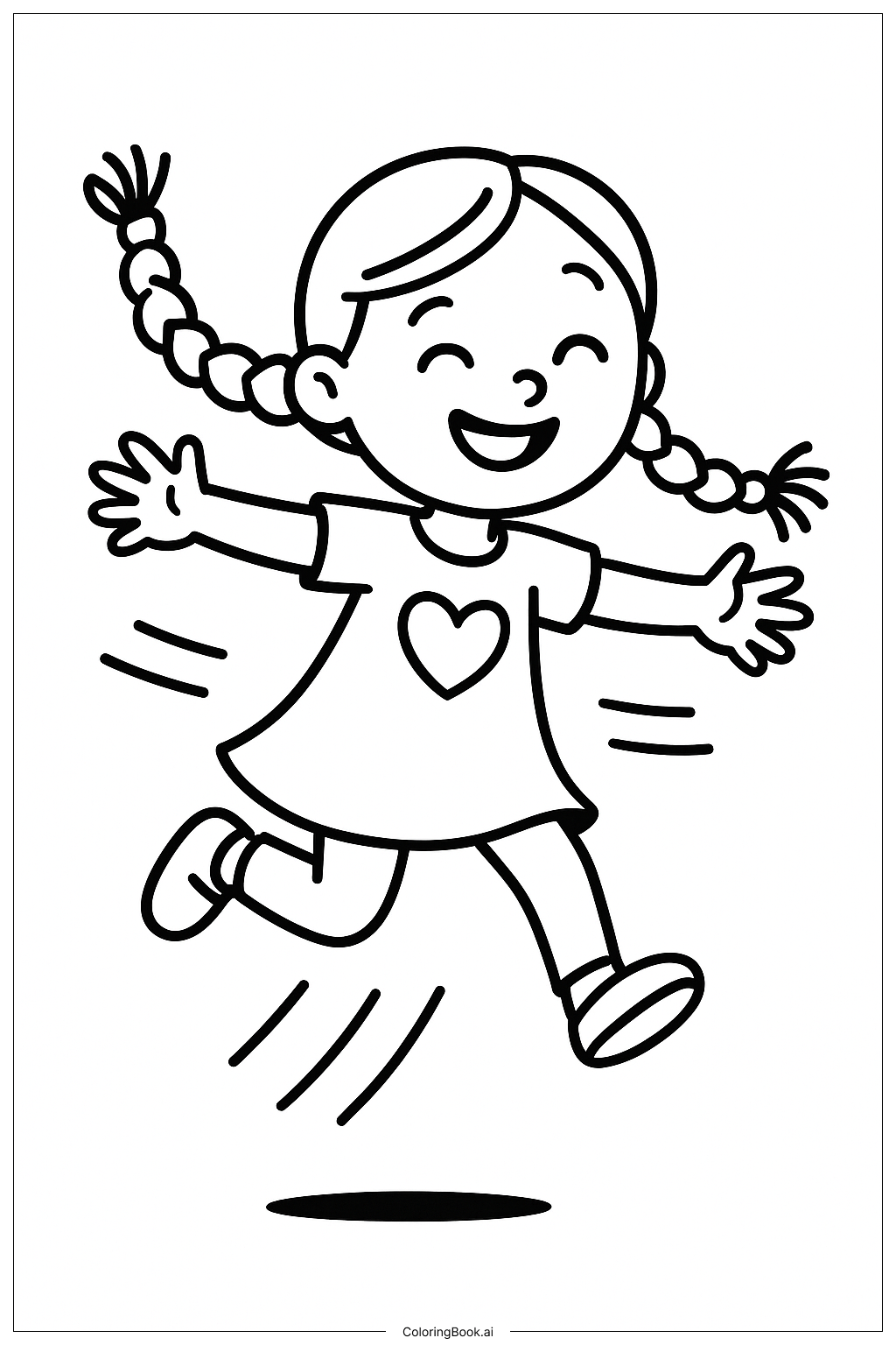  Página para colorir de Pulos com Tranças da Lily Love 